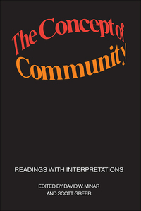 Imagen de portada: The Concept of Community 1st edition 9780202309620