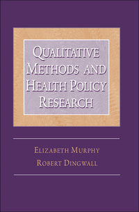 Imagen de portada: Qualitative Methods and Health Policy Research 1st edition 9780202307107