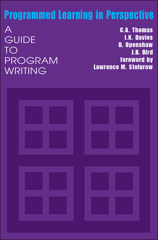 Cover image: Programmed Learning in Perspective 1st edition 9780202309316
