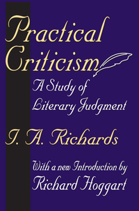 Imagen de portada: Practical Criticism 1st edition 9780765808431