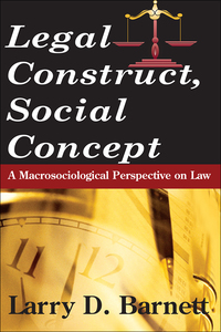 Cover image: Legal Construct, Social Concept 1st edition 9780202304793