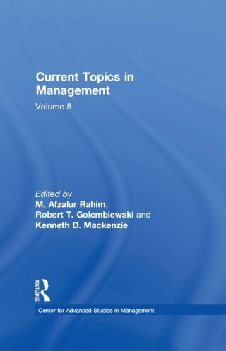 Cover image: Current Topics in Management 1st edition 9781138508934