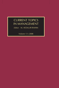 Cover image: Current Topics in Management 1st edition 9781412808828