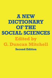 Imagen de portada: A New Dictionary of the Social Sciences 2nd edition 9780202308784