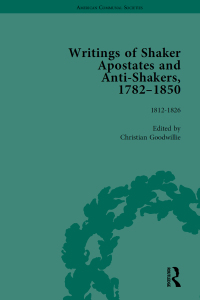 Imagen de portada: Writings of Shaker Apostates and Anti-Shakers, 1782-1850 Vol 2 1st edition 9781138661028