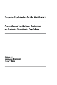 Immagine di copertina: Preparing Psychologists for the 21st Century 1st edition 9780805805741