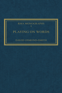 Cover image: Playing on Words 1st edition 9780947854003