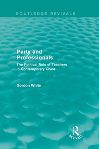 Cover image: Party and Professionals 1st edition 9781138653474