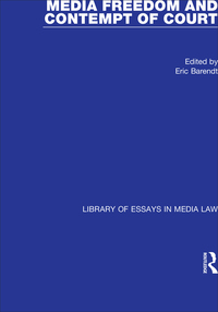 Cover image: Media Freedom and Contempt of Court 1st edition 9780754627852