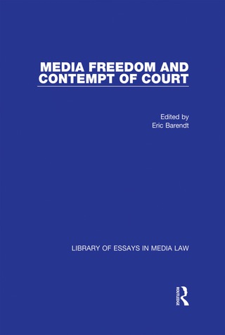 Cover image: Media Freedom and Contempt of Court 1st edition 9780754627852