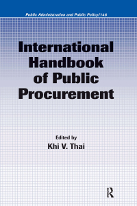 Imagen de portada: International Handbook of Public Procurement 1st edition 9781420054576