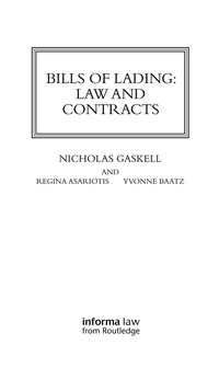 表紙画像: Bills of Lading 1st edition 9781859784808