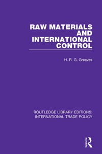 Cover image: Raw Materials and International Control 1st edition 9781138298798