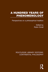 Imagen de portada: A Hundred Years of Phenomenology 1st edition 9781138296299