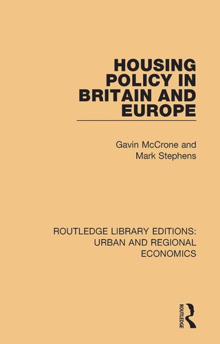 Imagen de portada: Housing Policy in Britain and Europe 1st edition 9781138101869