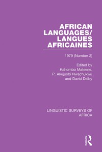 表紙画像: African Languages/Langues Africaines 1st edition 9781138102361
