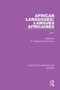 Cover image: African Languages/Langues Africaines 1st edition 9781138099449