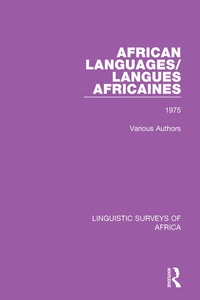 Titelbild: African Languages/Langues Africaines 1st edition 9781138099418