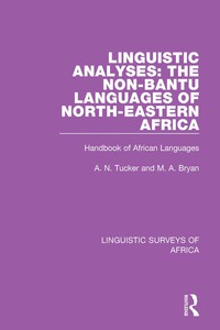 صورة الغلاف: Linguistic Analyses: The Non-Bantu Languages of North-Eastern Africa 1st edition 9781138097933