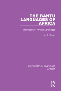 Cover image: The Bantu Languages of Africa 1st edition 9781138097919