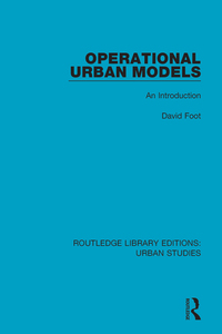 Imagen de portada: Operational Urban Models 1st edition 9781138048812