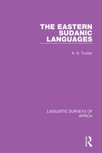 Imagen de portada: The Eastern Sudanic Languages 1st edition 9781138090859