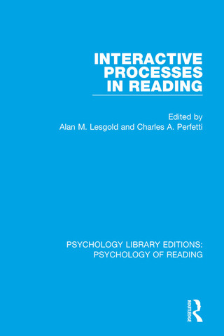 Titelbild: Interactive Processes in Reading 1st edition 9781138090705
