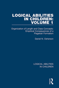 表紙画像: Logical Abilities in Children: Volume 1 1st edition 9781138087101