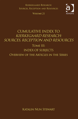 Cover image: Volume 21, Tome III: Cumulative Index 1st edition 9781032096674