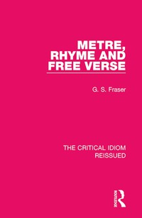 Imagen de portada: Metre, Rhyme and Free Verse 1st edition 9781138241930