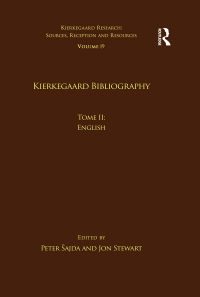 Cover image: Volume 19, Tome II: Kierkegaard Bibliography 1st edition 9781032097435