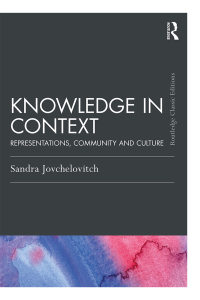 表紙画像: Knowledge in Context 1st edition 9781138042582