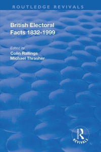 Imagen de portada: British Electoral Facts, 1832-1999 1st edition 9781138737921