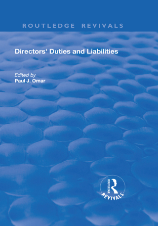 Cover image: Directors' Duties and Liabilities 1st edition 9781138729810