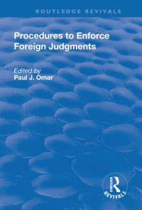 Imagen de portada: Procedures to Enforce Foreign Judgments 1st edition 9781138727137