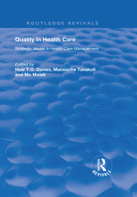Imagen de portada: Quality in Health Care 1st edition 9781138724198