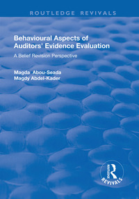 Imagen de portada: Behavioural Aspects of Auditors' Evidence Evaluation 1st edition 9781138718531