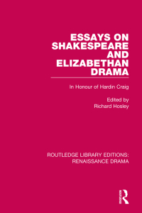 Imagen de portada: Essays on Shakespeare and Elizabethan Drama 1st edition 9781138713253