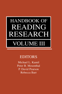 Imagen de portada: Handbook of Reading Research, Volume III 1st edition 9780805823998