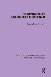 Imagen de portada: Transport Carrier Costing 1st edition 9781138680050