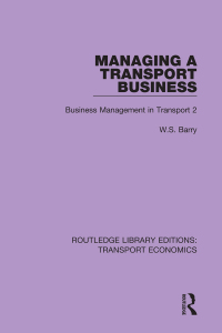 Cover image: Managing a Transport Business 1st edition 9780415793193