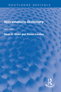 Cover image: Abbreviations Dictionary 10th edition 9780367199494