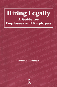 Cover image: Hiring Legally 1st edition 9780415785914