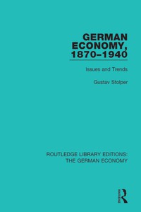 Cover image: German Economy, 1870-1940 1st edition 9780415788175