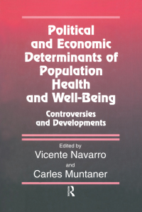 Imagen de portada: Political And Economic Determinants of Population Health and Well-Being: 1st edition 9780895032782