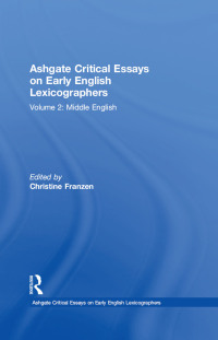 Omslagafbeelding: Ashgate Critical Essays on Early English Lexicographers 1st edition 9781409426615