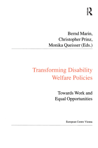 表紙画像: Transforming Disability Welfare Policies 1st edition 9781138467521