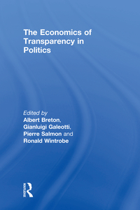 صورة الغلاف: The Economics of Transparency in Politics 1st edition 9780754649335