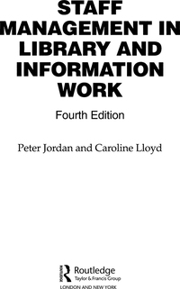 Cover image: Staff Management in Library and Information Work 4th edition 9780754616511