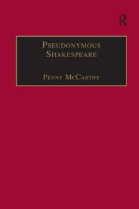 Imagen de portada: Pseudonymous Shakespeare 1st edition 9780754655084
